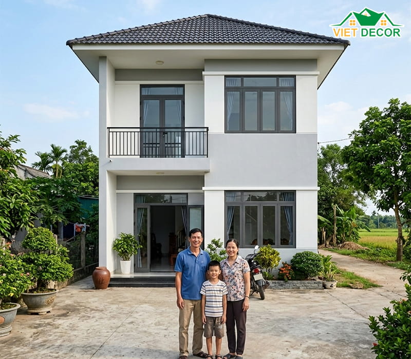 Mẫu nhà 2 tầng nông thôn 700 triệu