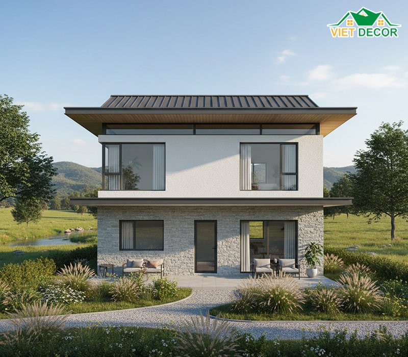 Mẫu nhà 2 tầng kiểu biệt thự mini