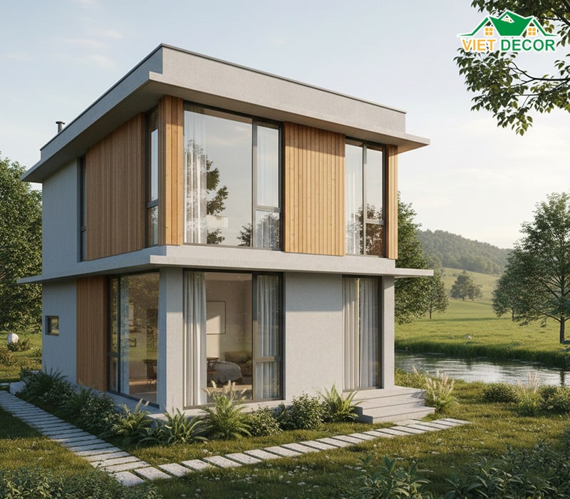 Mẫu nhà 2 tầng kiểu biệt thự mini