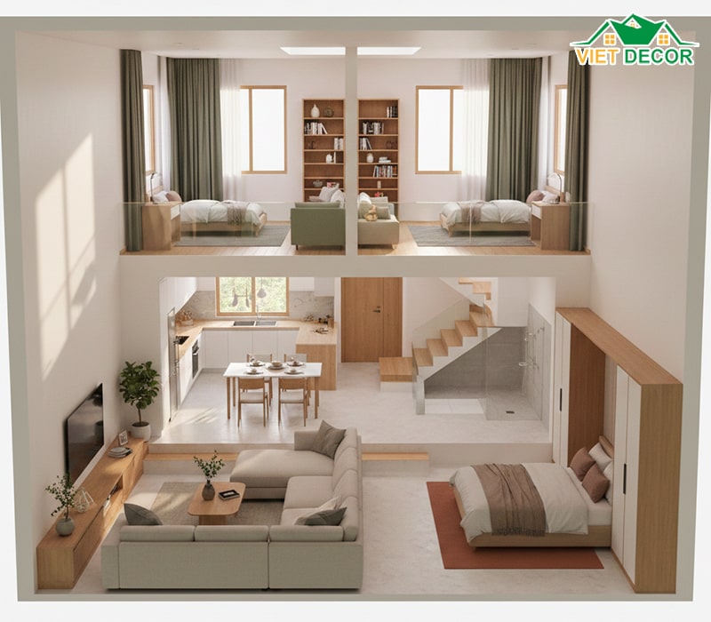 Thiết kế 3 phòng ngủ cho gia đình 2 thế hệ