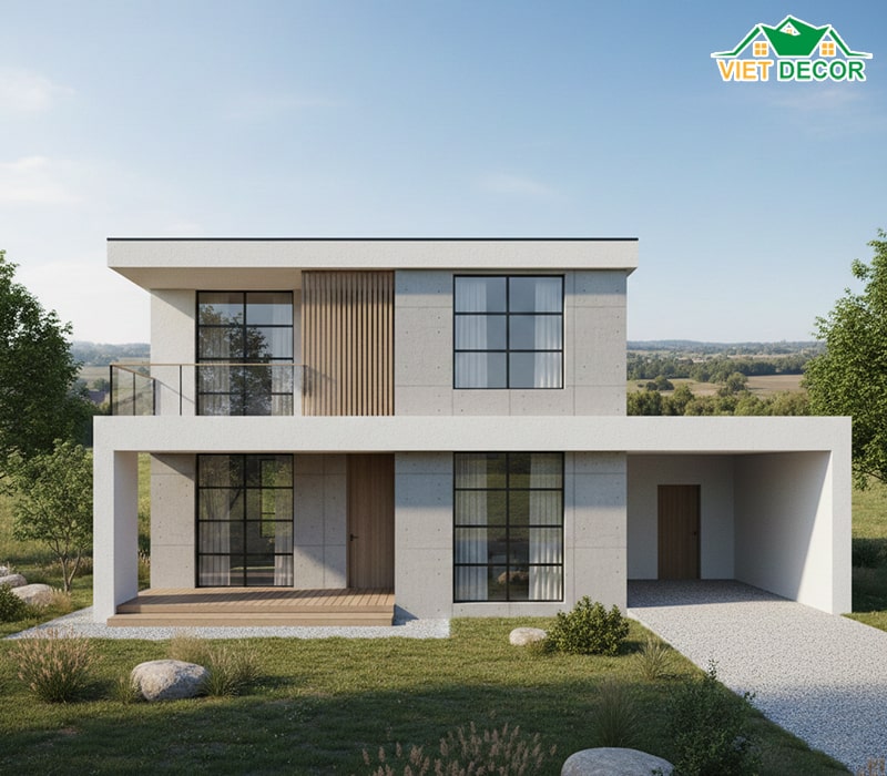 Mẫu nhà 2 tầng đơn giản hiện đại
