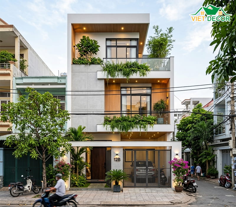 mẫu nhà 3 tầng mặt tiền 8m