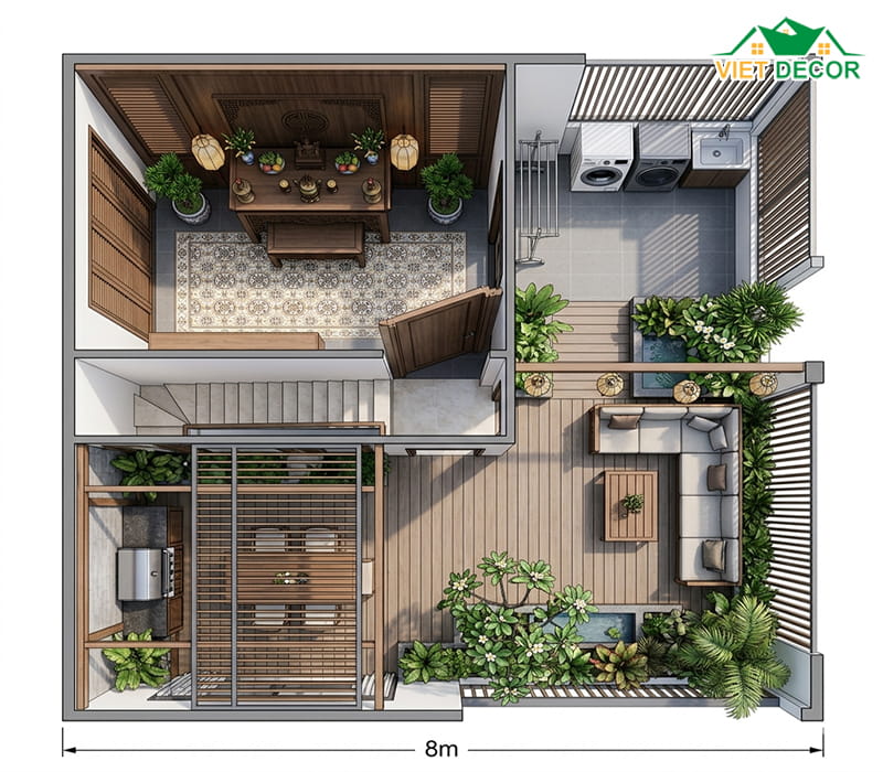 Bản vẽ mặt bằng tầng 3: Tiện ích mở rộng