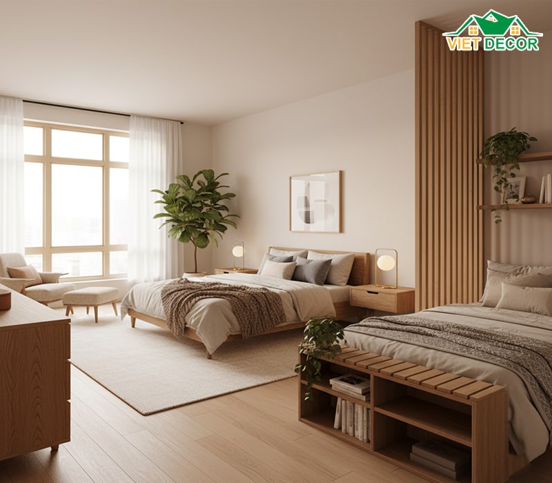 Mẫu phòng ngủ ấm cúng và tiện nghi
