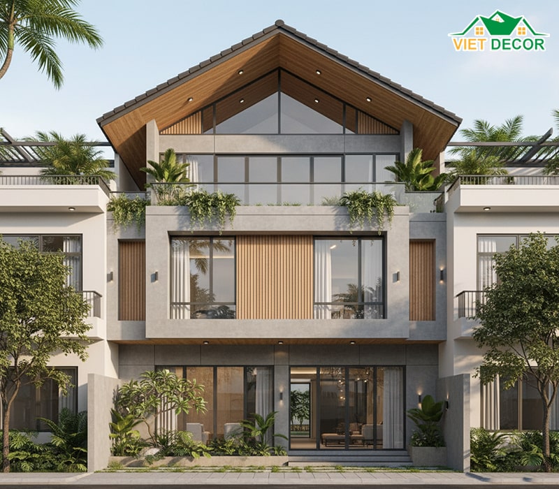 Mẫu nhà 4x16m 3 tầng mái Thái/mái Nhật