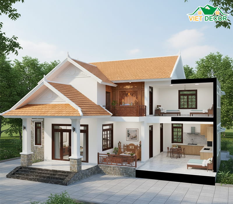 Dự toán chi phí xây dựng nhà cấp 4 100m2 3 phòng ngủ 1 thờ