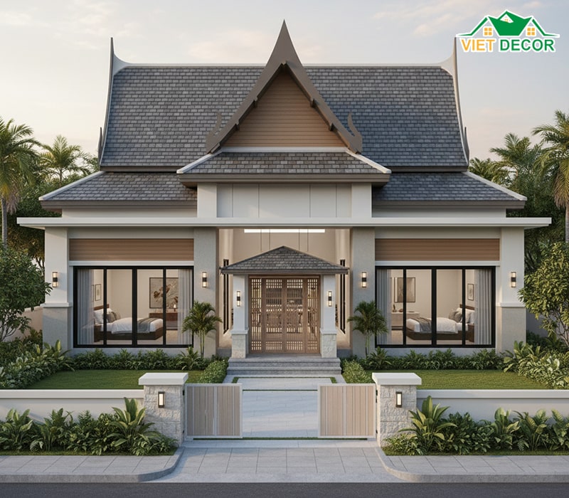 Mẫu nhà cấp 4 mái Thái 120m2 sang trọng