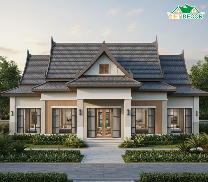 Mẫu nhà cấp 4 mái Thái 120m2 sang trọng