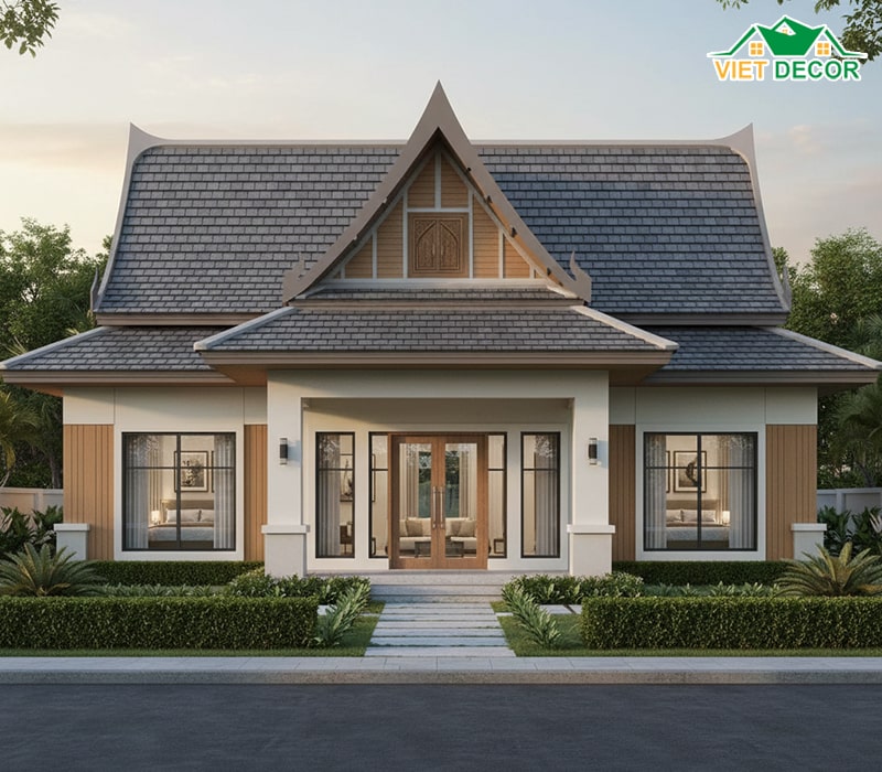 Mẫu nhà cấp 4 mái Thái 120m2 sang trọng