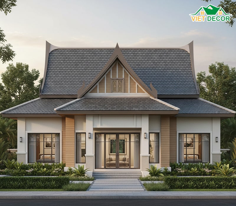 Mẫu nhà cấp 4 mái Thái 120m2 sang trọng