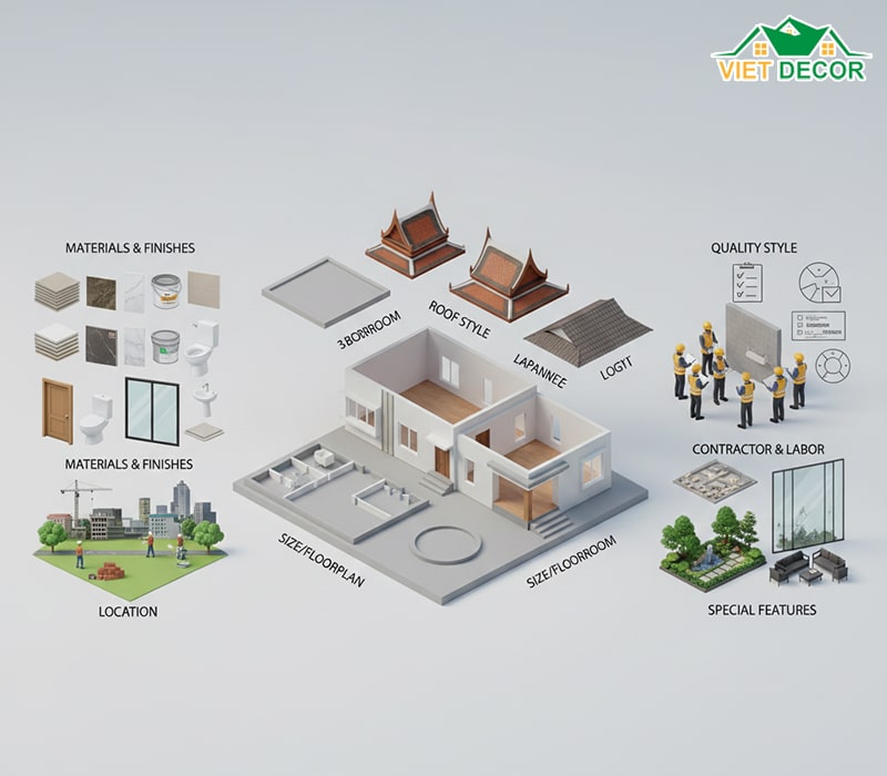 Các yếu tố ảnh hưởng đến kinh phí xây dựng