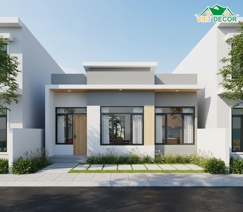 Thiết kế nhà cấp 4 mái bằng hiện đại, giá rẻ