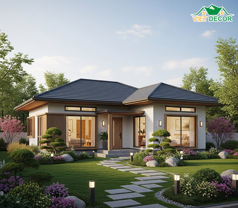 Nhà cấp 4 mái Nhật 3 phòng ngủ 100m2
