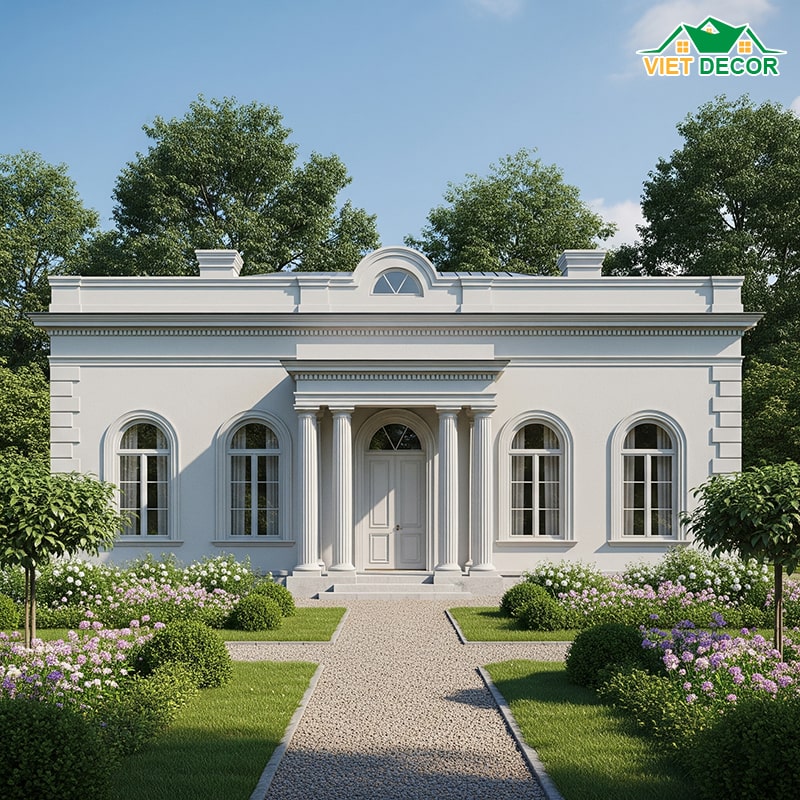Mẫu nhà cấp 4 đẹp nông thôn 3 phòng ngủ kiểu Châu Âu