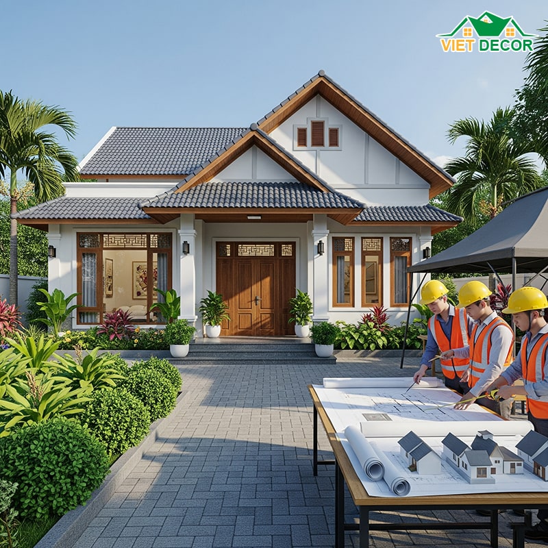 Lưu ý khi xây nhà cấp 4 nông thôn 3 phòng ngủ 1 phòng thờ