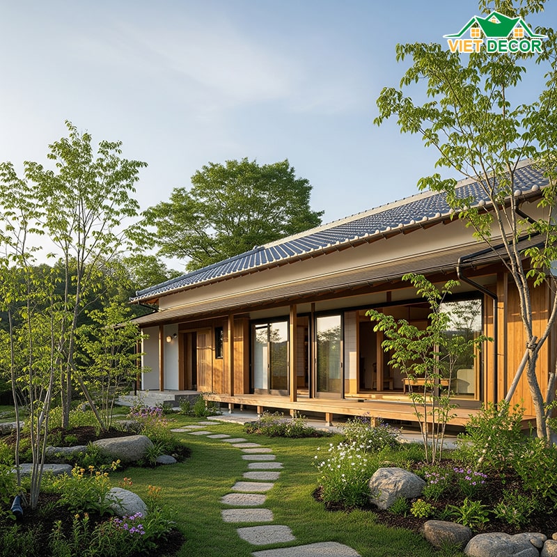 Mẫu nhà cấp 4 nông thôn 3 phòng ngủ mái Nhật