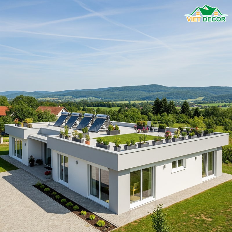 Mẫu nhà cấp 4 nông thôn 3 phòng ngủ mái bằng