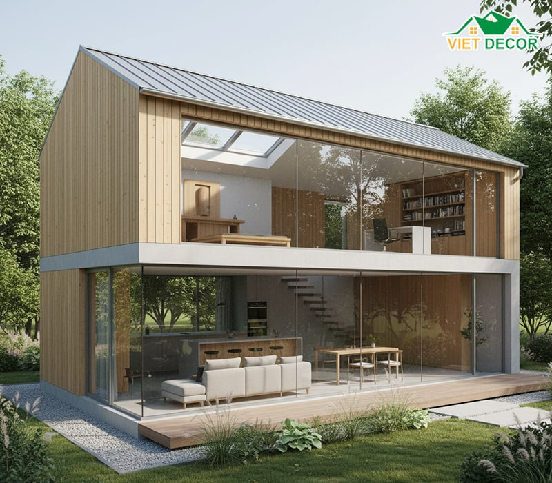 Giải pháp bố trí công năng cho nhà 7x15m có gác lửng