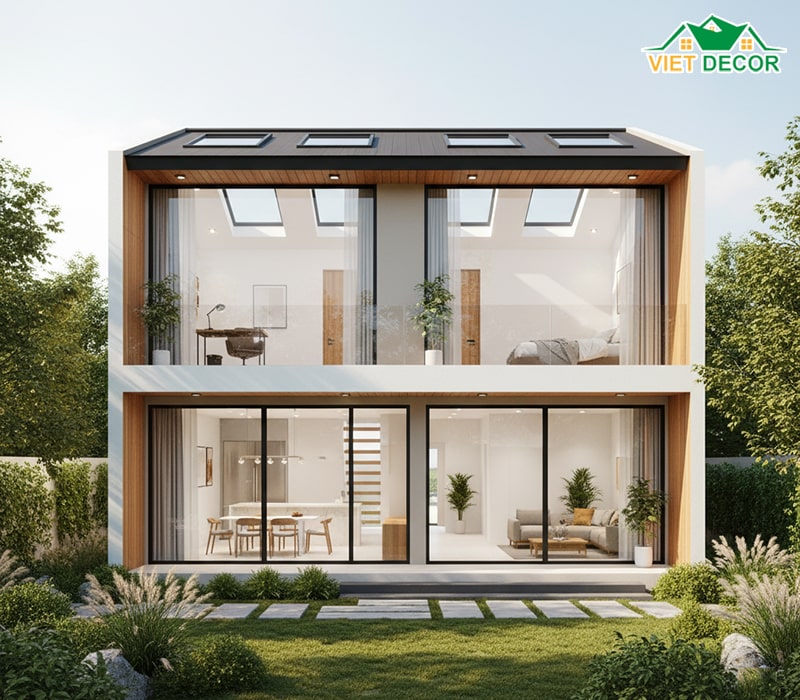 Mẫu nhà cấp 4 7x15m có gác lửng