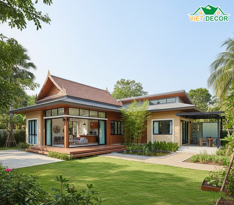 Mẫu nhà cấp 4 7x15m chữ L