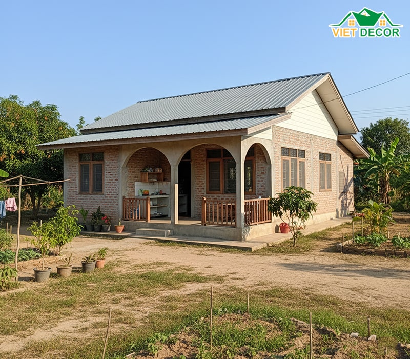 Mẫu nhà cấp 4 7x15m đơn giản ở nông thôn