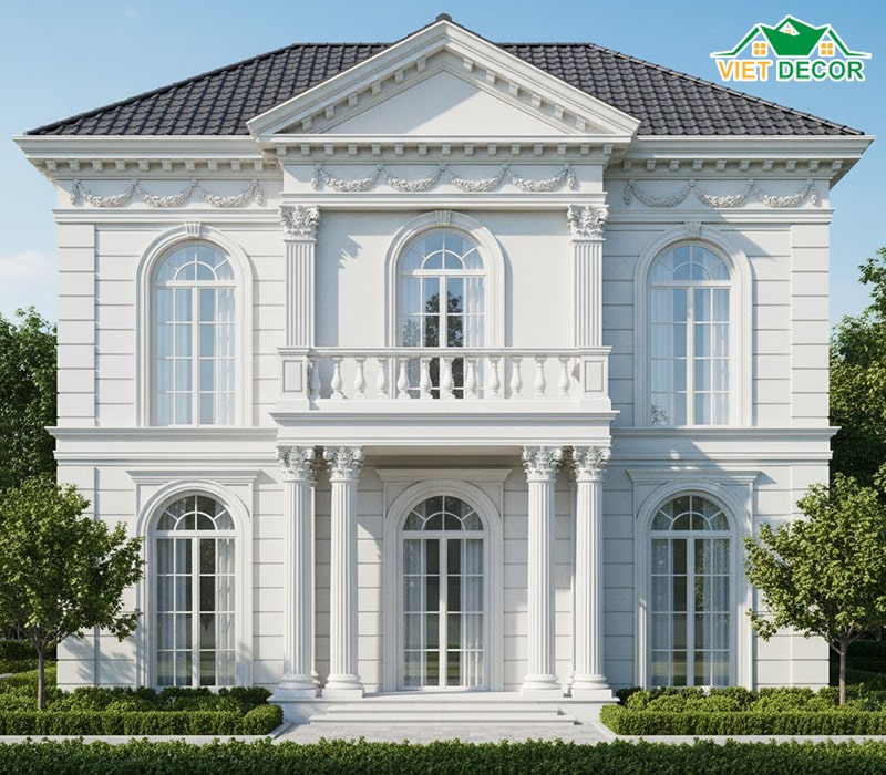 Thiết kế nhà mặt tiền 10m phong cách Tân cổ điển
