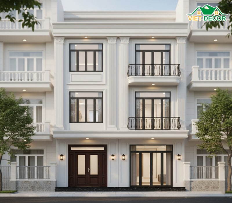 Mẫu nhà 4x15m tân cổ điển nhẹ nhàng, tinh tế
