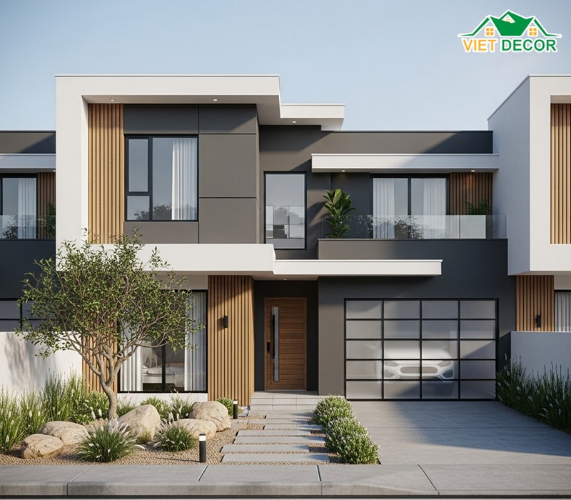 Mẫu nhà ống 2 tầng 4x15m có gara ô tô