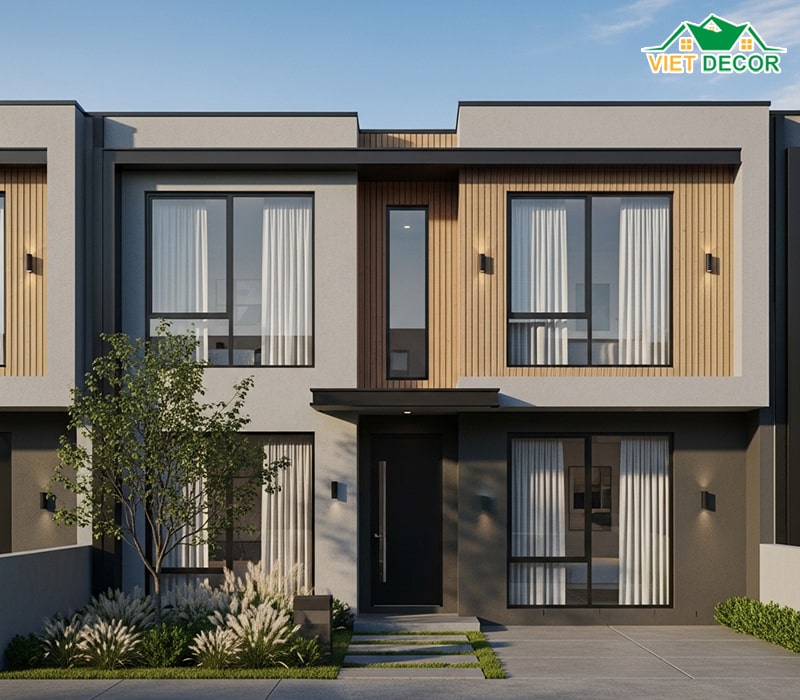 Mẫu nhà ống 2 tầng 4x15m có 3 phòng ngủ phong cách hiện đại