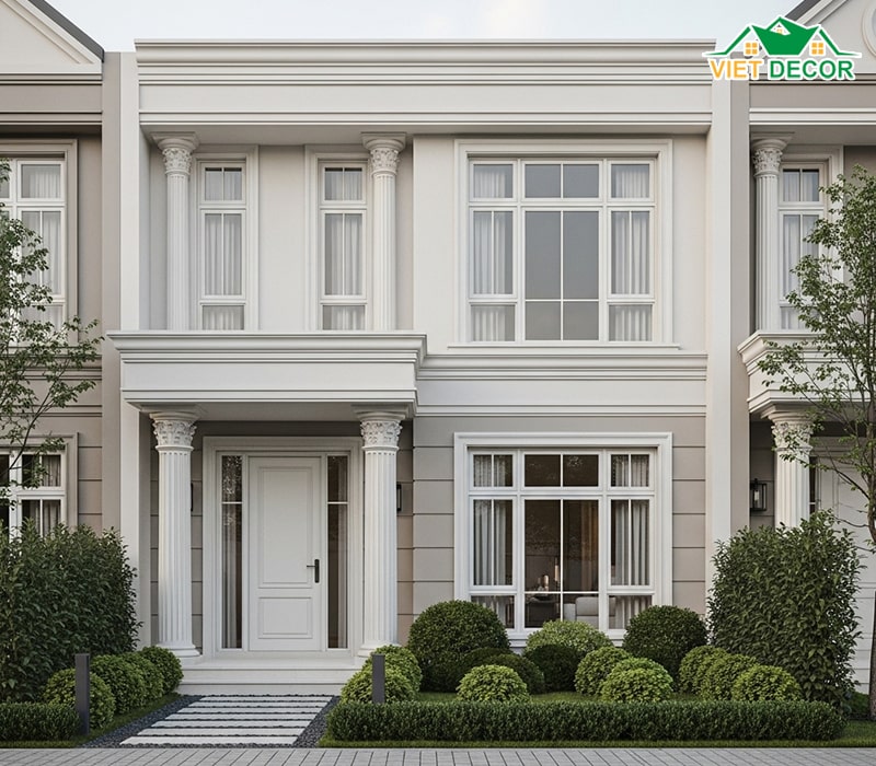 Mẫu nhà ống 2 tầng 4x15m tân cổ điển