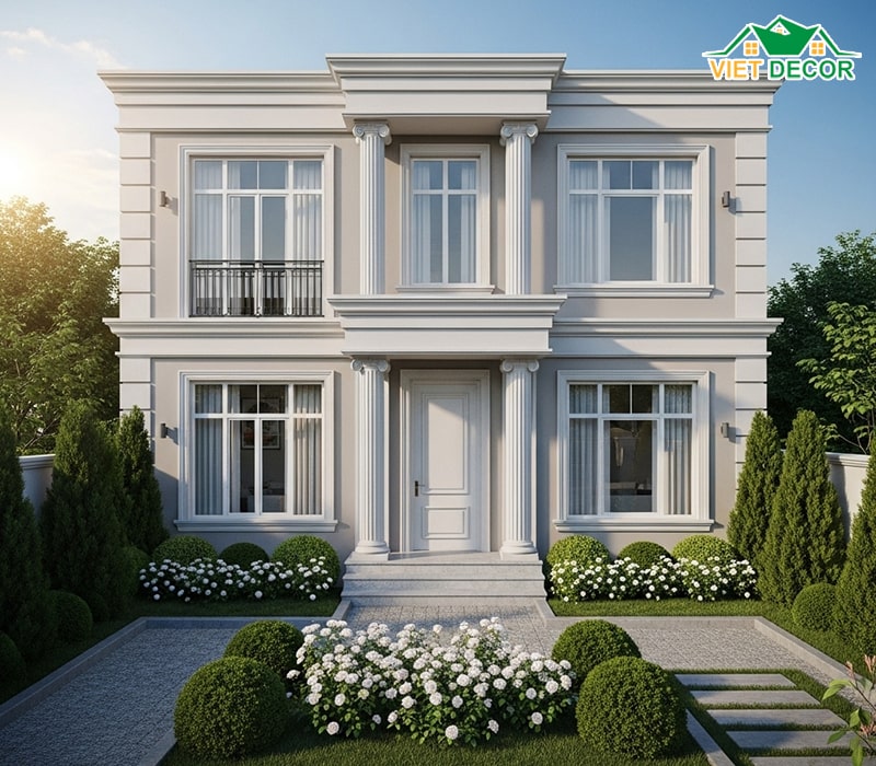 Mẫu nhà ống 2 tầng 4x15m tân cổ điển