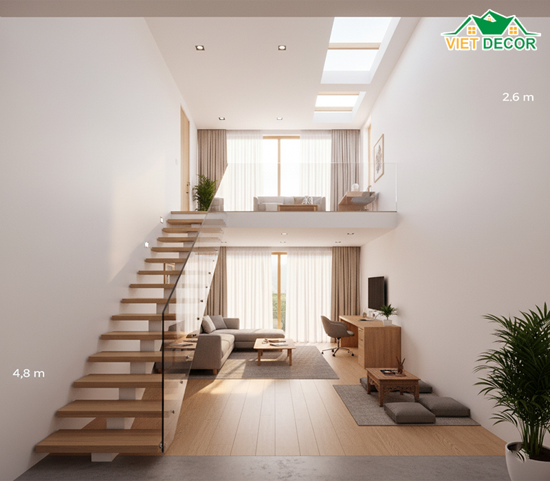 Những lưu ý khi thiết kế và thi công nhà ống 3 tầng có gác lửng