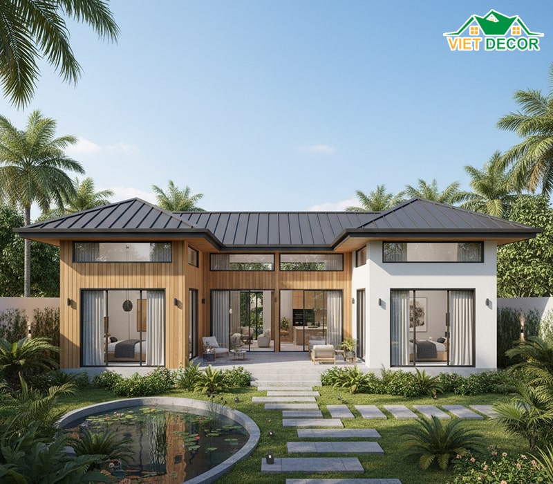 Lưu ý về thiết kế mẫu nhà 1 tầng 4 phòng ngủ 150m2