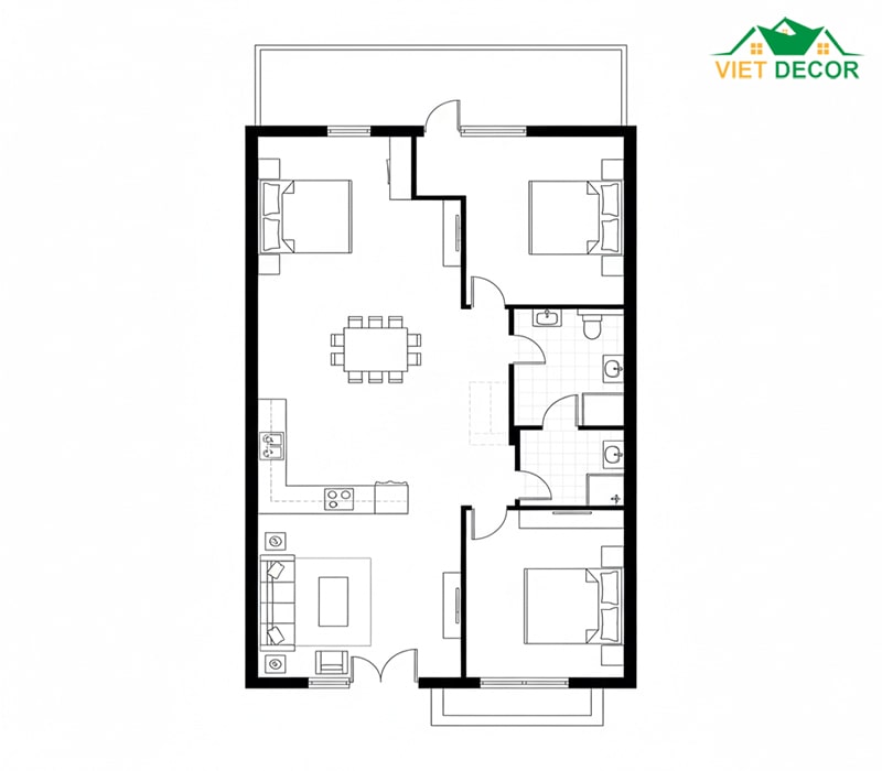 Bản vẽ cho nhà ống mặt tiền 6m (6x20m)