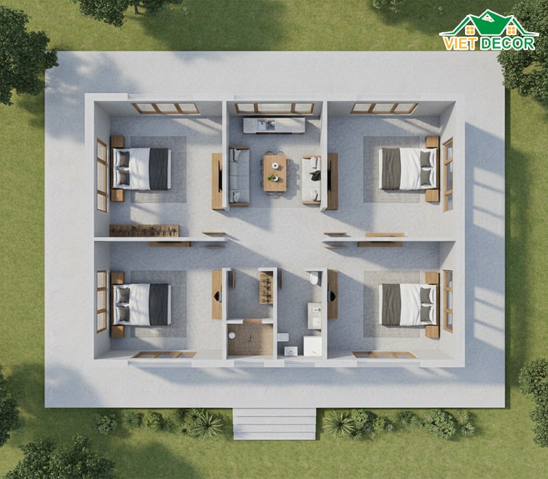 Bản vẽ cho nhà vuông (10x12m)
