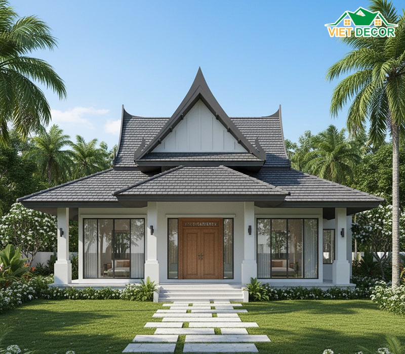 Mẫu nhà 1 tầng 3 phòng ngủ 120m2 mái Thái sang trọng