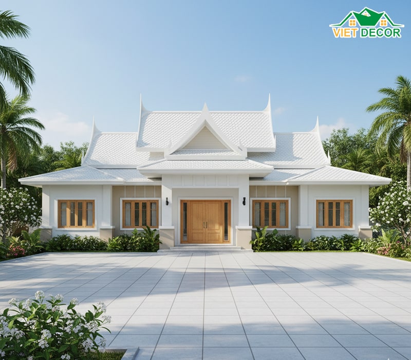 Mẫu nhà 1 tầng 3 phòng ngủ 120m2 mái Thái sang trọng
