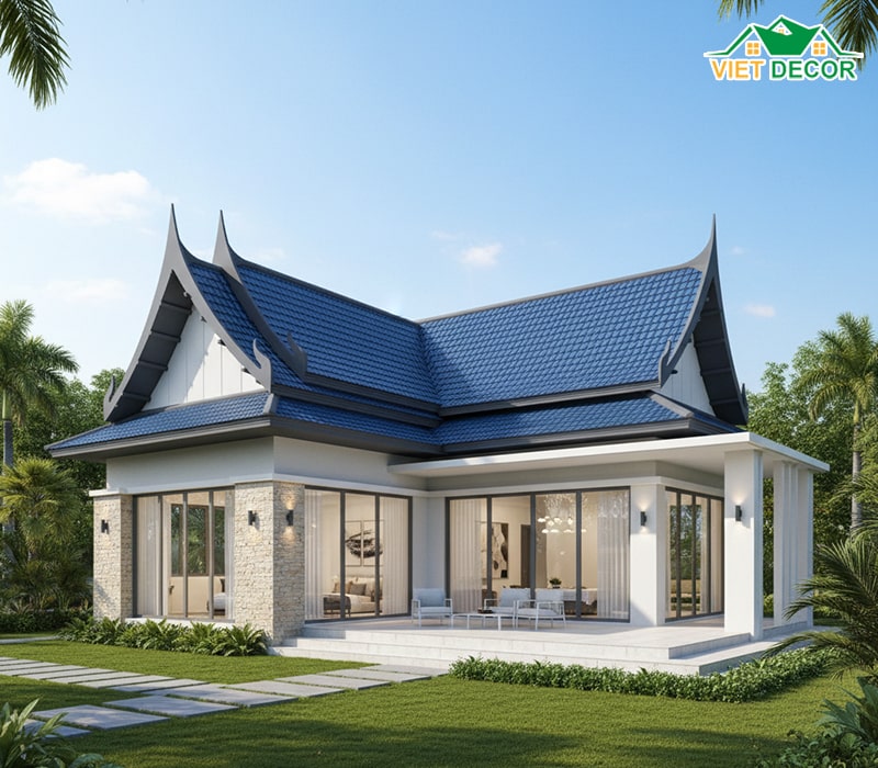 Mẫu nhà 1 tầng 3 phòng ngủ 120m2 mái Thái sang trọng
