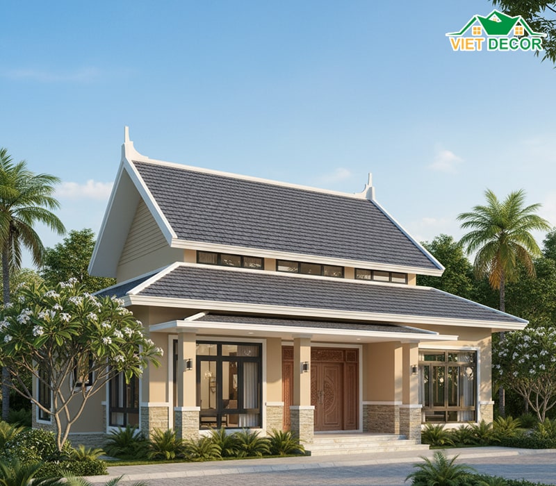 Mẫu nhà 1 tầng 3 phòng ngủ 120m2 mái Thái sang trọng
