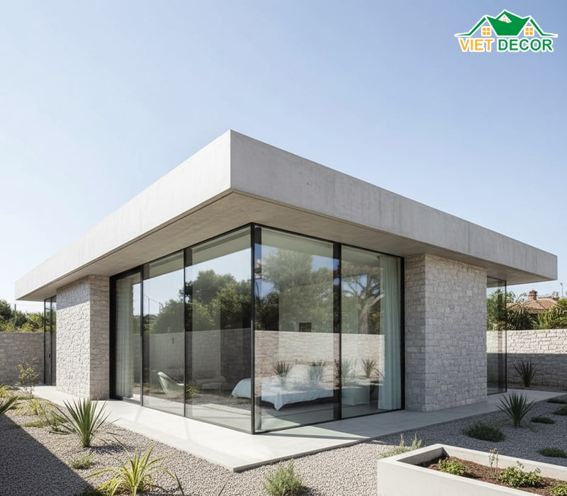Thiết kế nhà cấp 4 120m2 3 phòng ngủ phong cách hiện đại