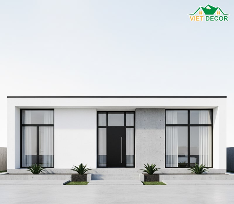 Thiết kế nhà cấp 4 120m2 3 phòng ngủ phong cách hiện đại