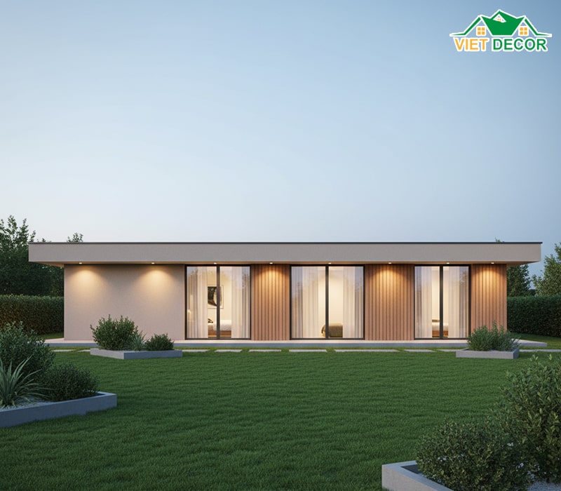 Thiết kế nhà cấp 4 120m2 3 phòng ngủ phong cách hiện đại