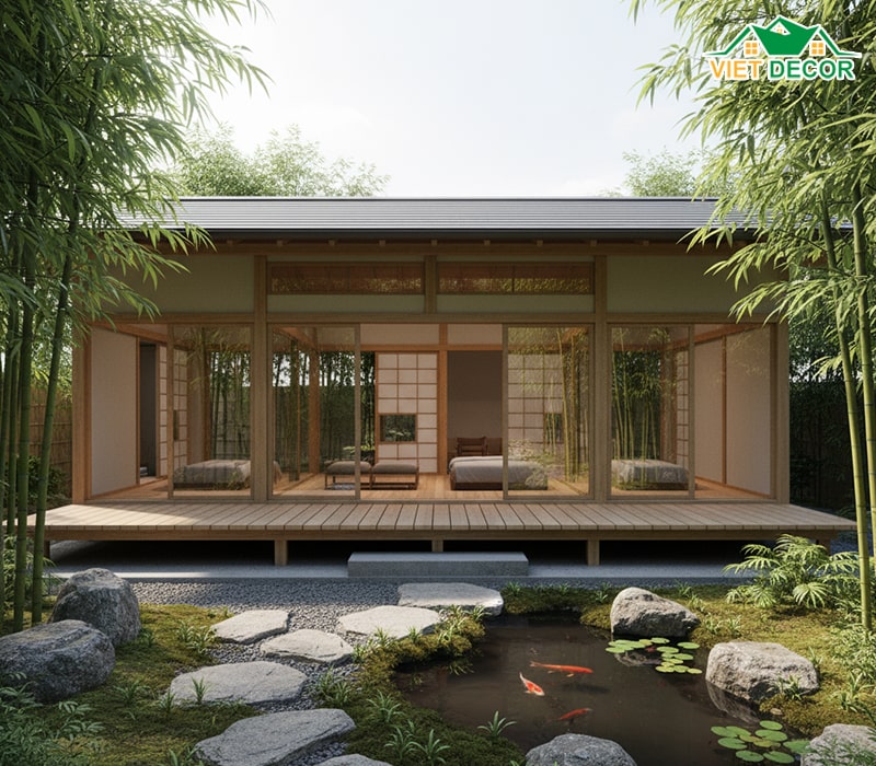 Mẫu nhà vườn 1 tầng 120m2 3 phòng ngủ gần gũi thiên nhiên