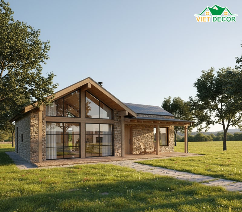 Mẫu nhà vườn 1 tầng 120m2 3 phòng ngủ gần gũi thiên nhiên