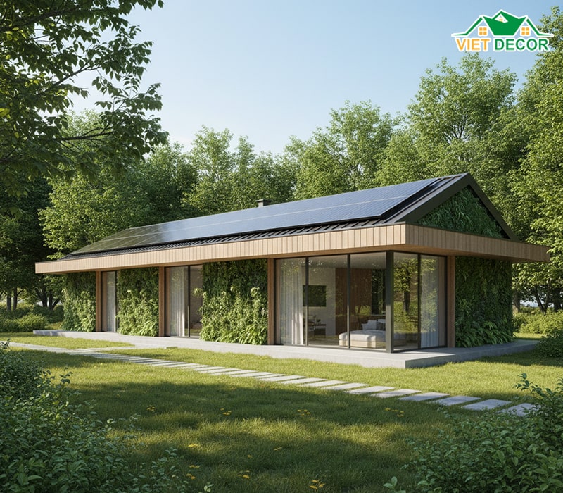 Mẫu nhà vườn 1 tầng 120m2 3 phòng ngủ gần gũi thiên nhiên