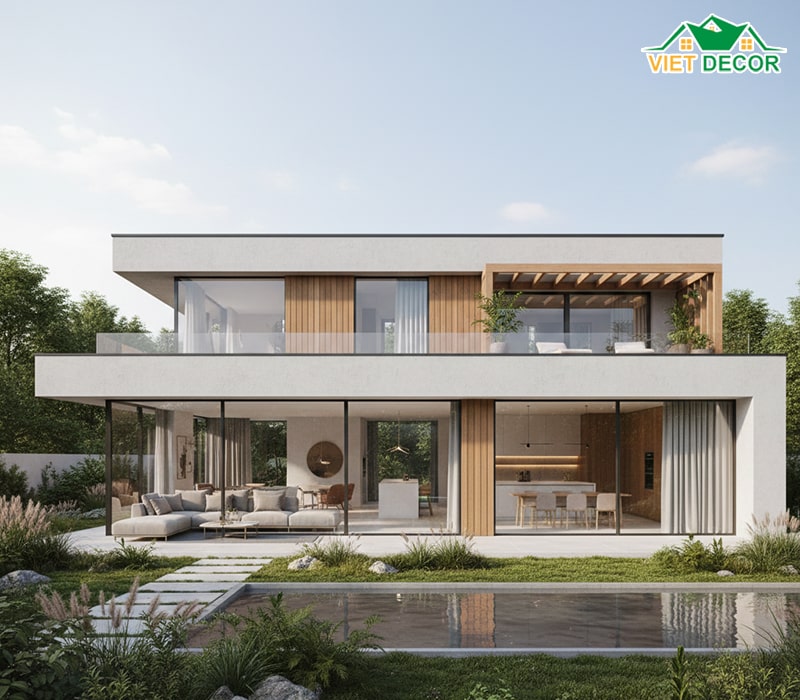 Nhà 1 tầng mái bằng 150m2 trẻ trung