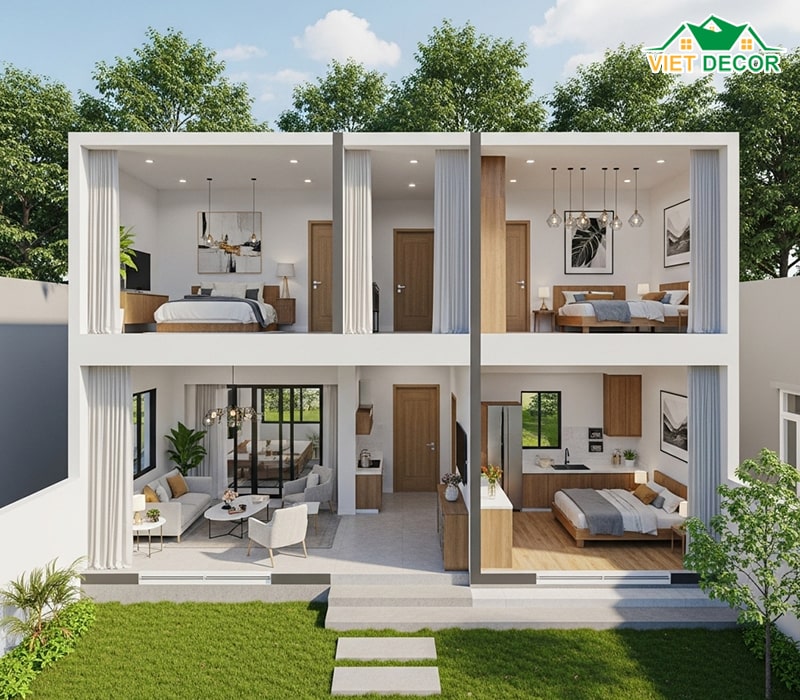 Nguyên tắc bố trí không gian chung và không gian riêng