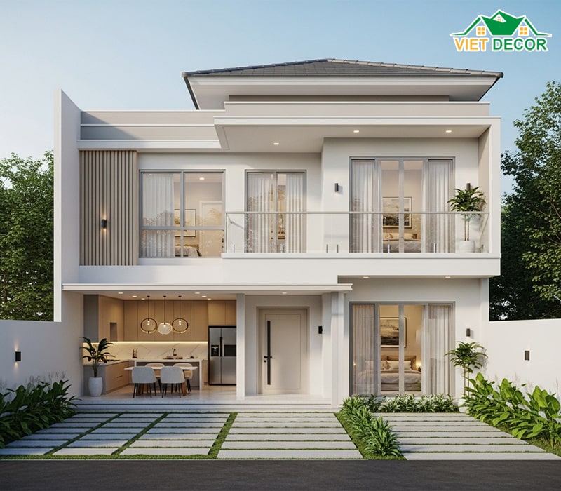 Tại sao mẫu nhà 2 tầng 4 phòng ngủ 100m2 lại được ưa chuộng?