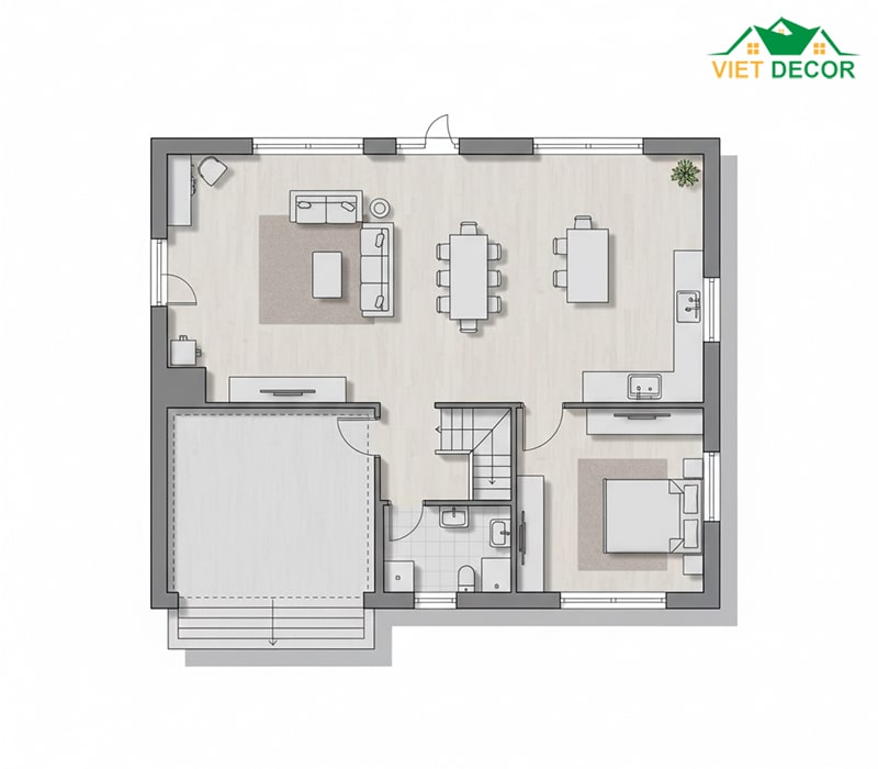 Phương án 1 (Có Gara)