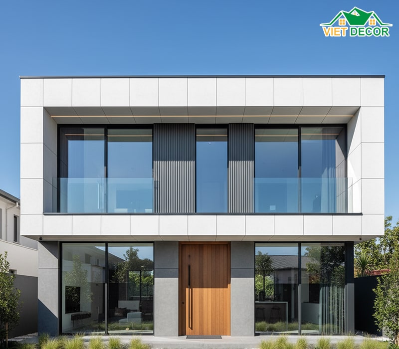 Mẫu nhà 2 tầng 70m2 hiện đại, tối giản